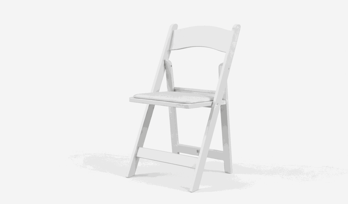 White Resin Padded Folding Chair