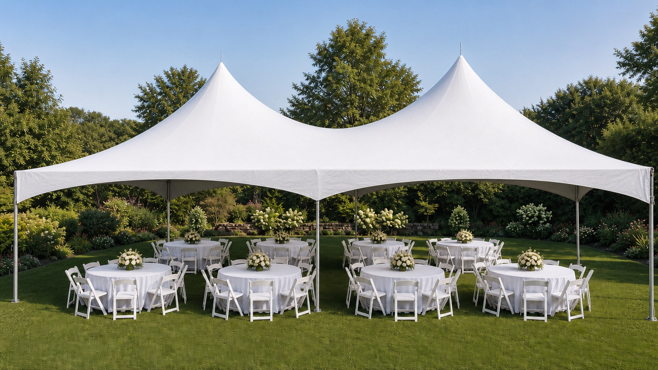 20×40 Marquee Twin High Peak Tent