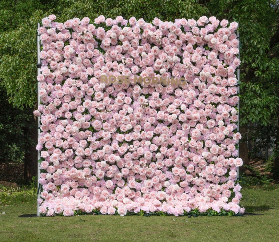 Blush Pink Rose Flower Wall