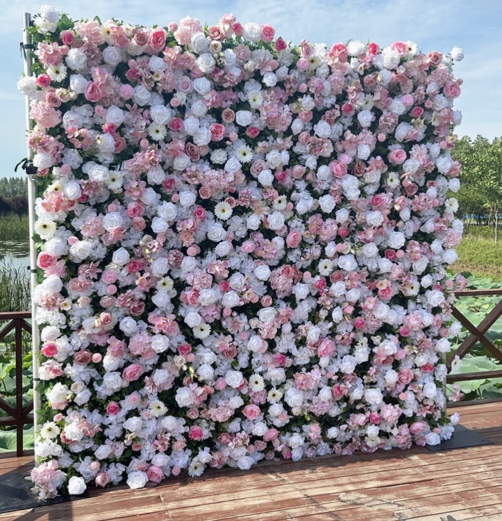 Pink & White Flower Wall